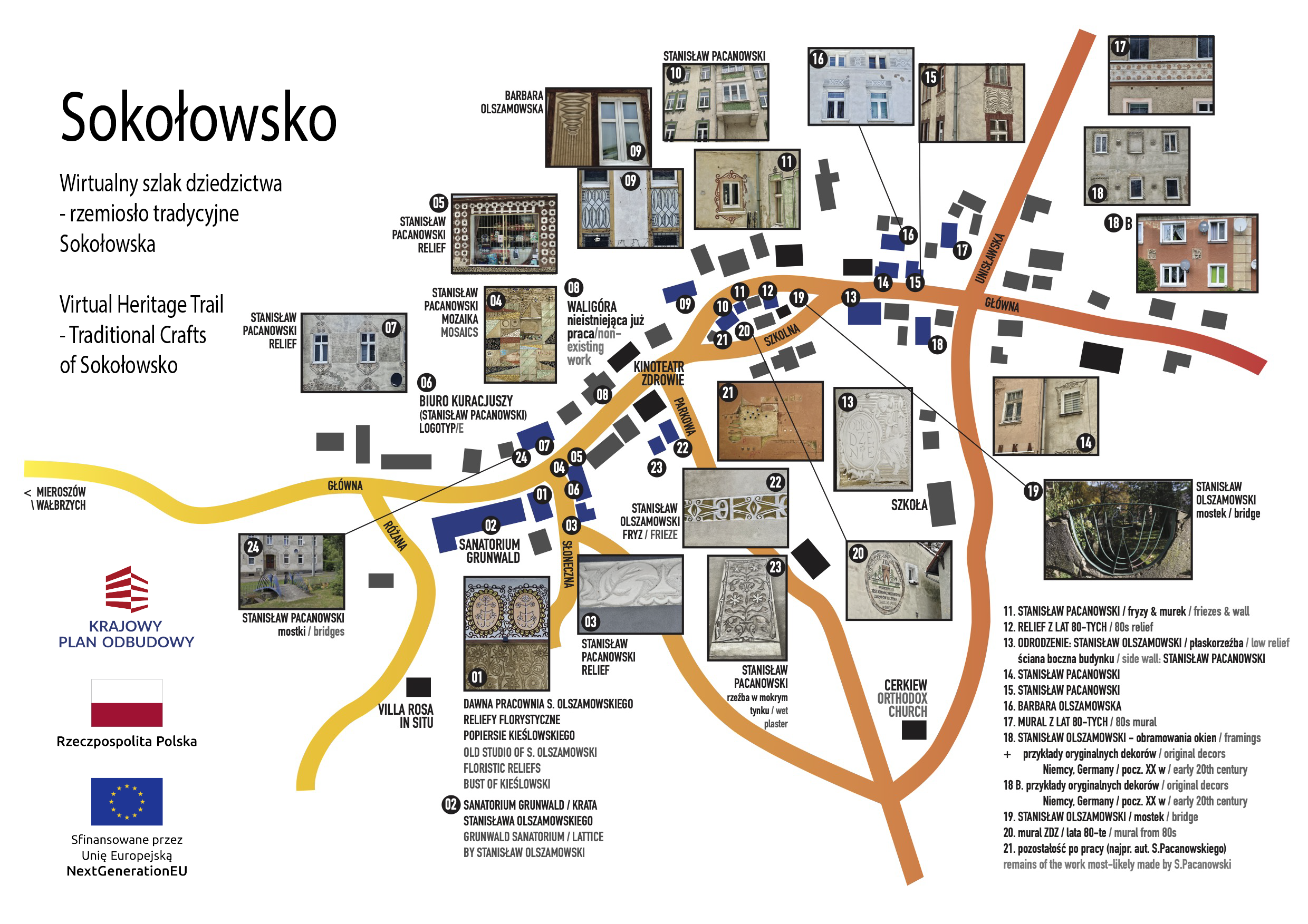 Mapa miejscowości Sokołowsko